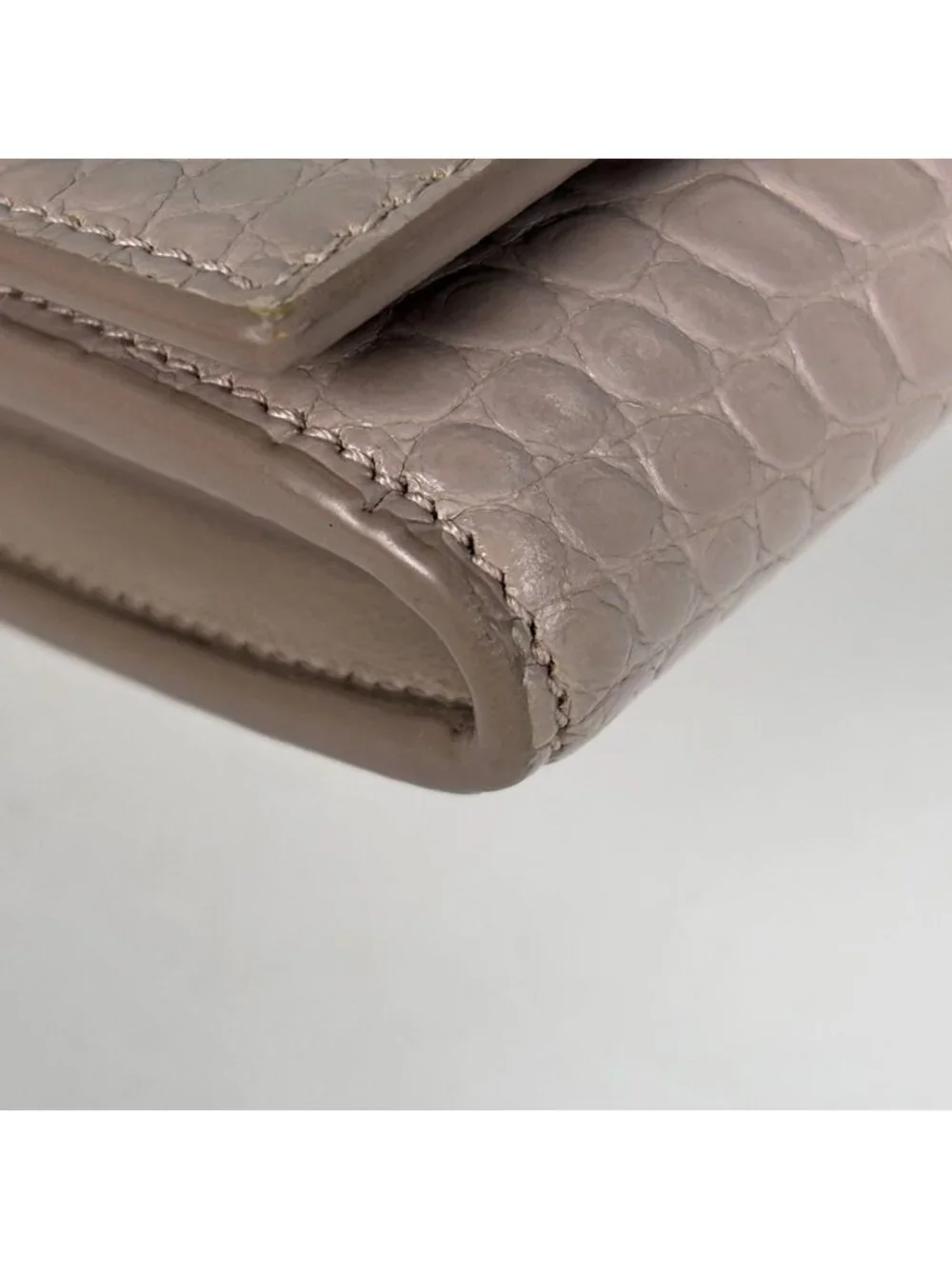Saint Laurent Logo Bifold Wallet Leather Pink - Picture 3 of 8